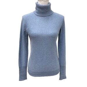 Veronica Beard Cashmere Sweater Jumper Womens XS Blue Turtleneck Classic